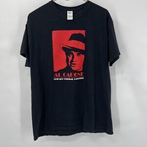 Original Gangster Al Capone Chicago Mob South Side Hitman  T Shirt Large